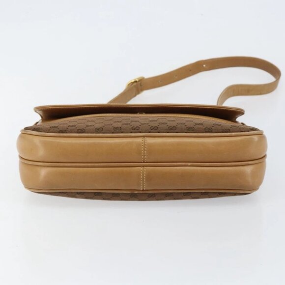 GUCCI Micro GG Canvas Shoulder Bag PVC Beige Gold - Picture 5 of 14